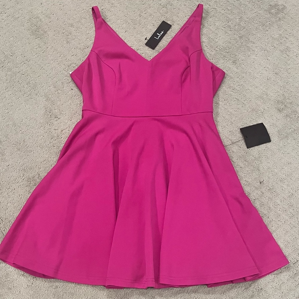 NWT Lulus Magenta Skater Dress XL